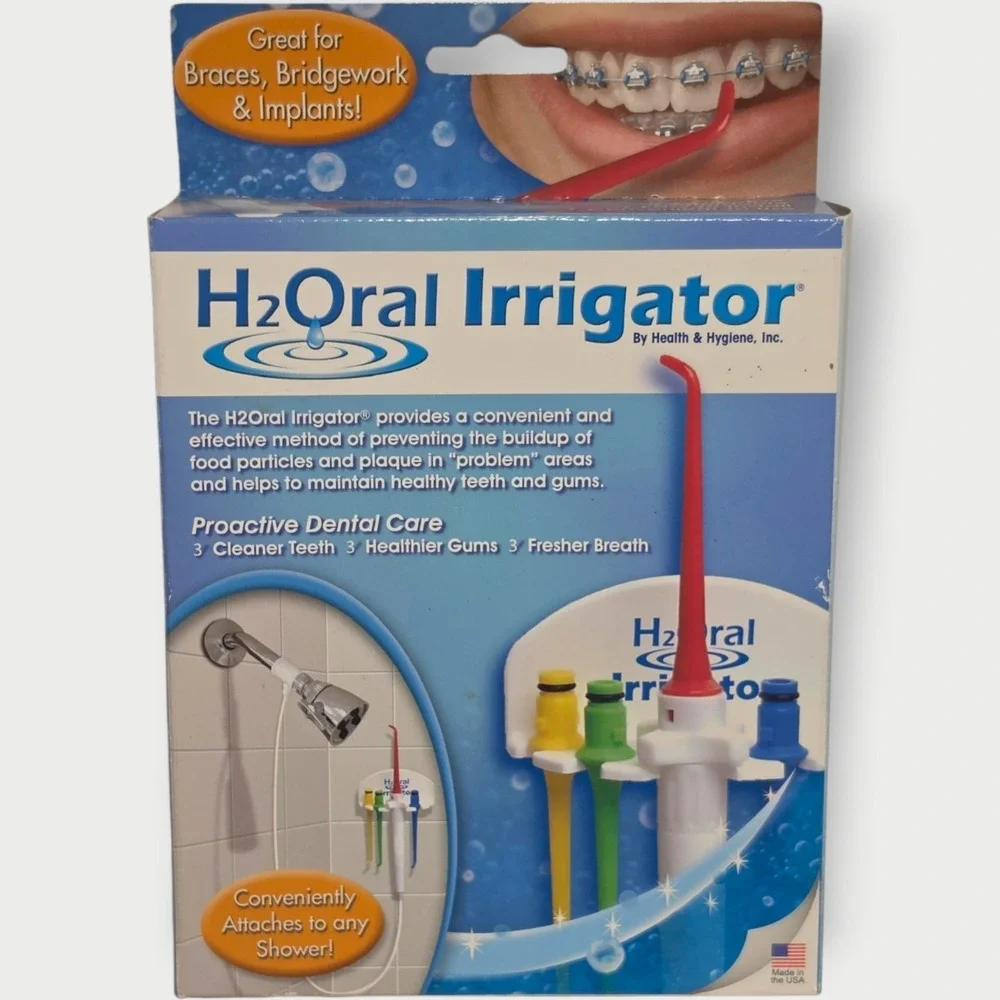 H2Oral Irrigator Water Shower H2O Oral Flosser Floss Pick Made In USA - NEW
